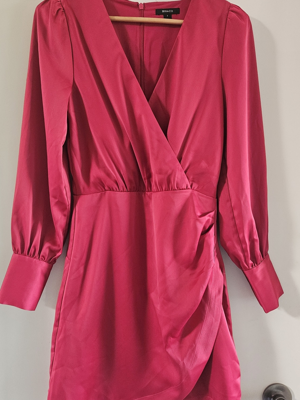 RW&CO. Fuchsia Wrap-Style Midi Dress